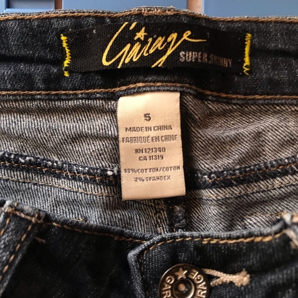 🔥Garage Super  Skinny Distressed Jeans 05 - Picture 7 of 8